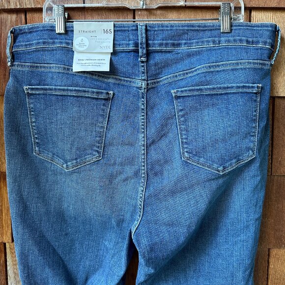 NWT NYDJ Blue Premium Denim Marilyn Straight Leg Jeans in Women's 16 - Picture 10 of 11
